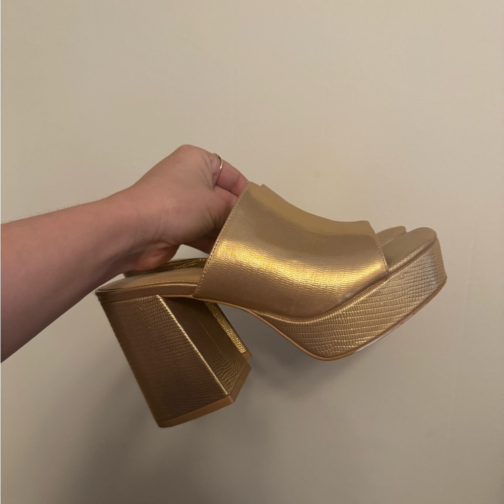 Urban Outfitters Gold Platform Heels